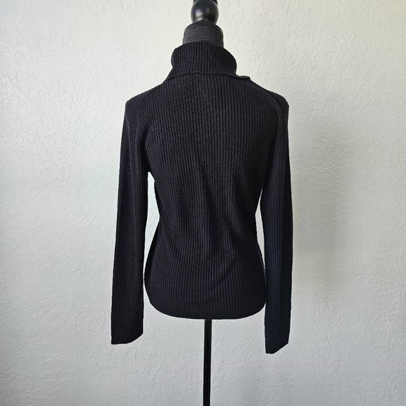 Newport  News Black Bling Turtleneck Sz Large Bodycon Y2K Whimsigoth Turtleneck - Picture 3 of 9